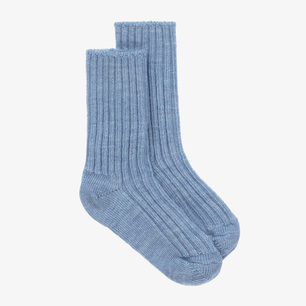 Joha - Blue Thermal Wool Socks | Childrensalon