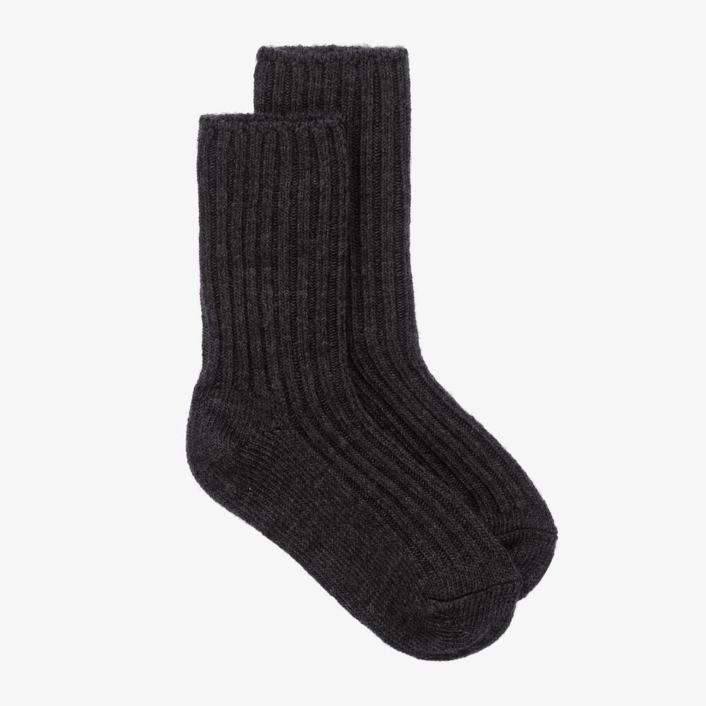 Joha - Dark Grey Thermal Wool Socks | Childrensalon