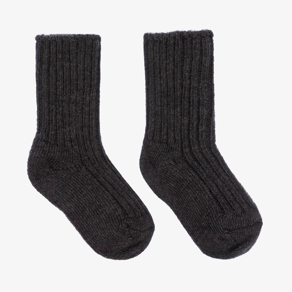 Joha - Calcetines térmicos grises oscuros de lana | Childrensalon