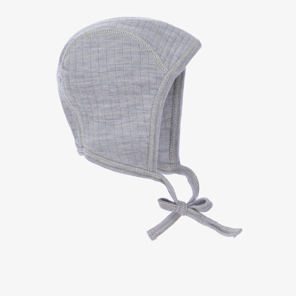 Joha - Bonnet gris en laine mérinos  | Childrensalon