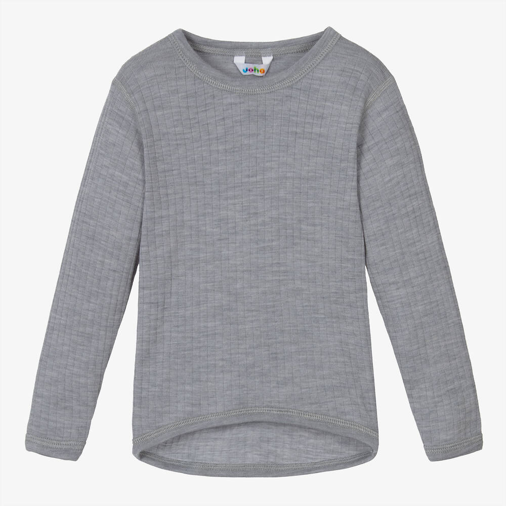 Joha - Grey Merino Wool Knitted Top | Childrensalon