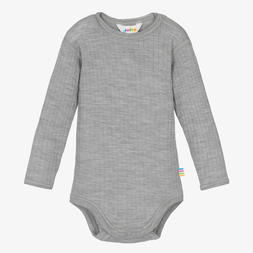 Joha - Body gris en laine thermique | Childrensalon