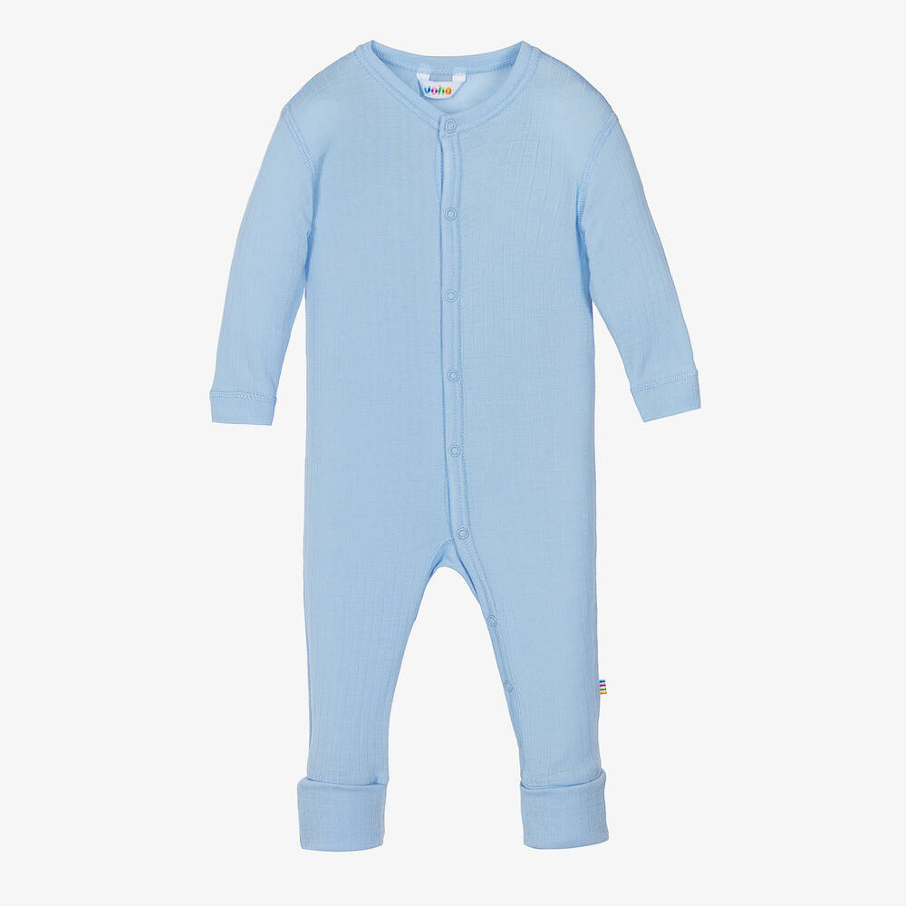 Joha - Pyjama bleu clair en laine thermique | Childrensalon