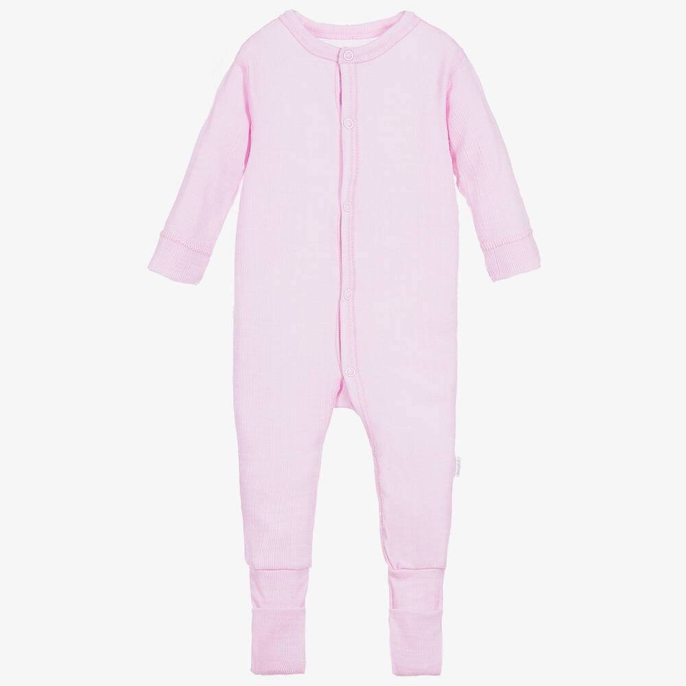 Joha - Pink Thermal Wool Romper | Childrensalon