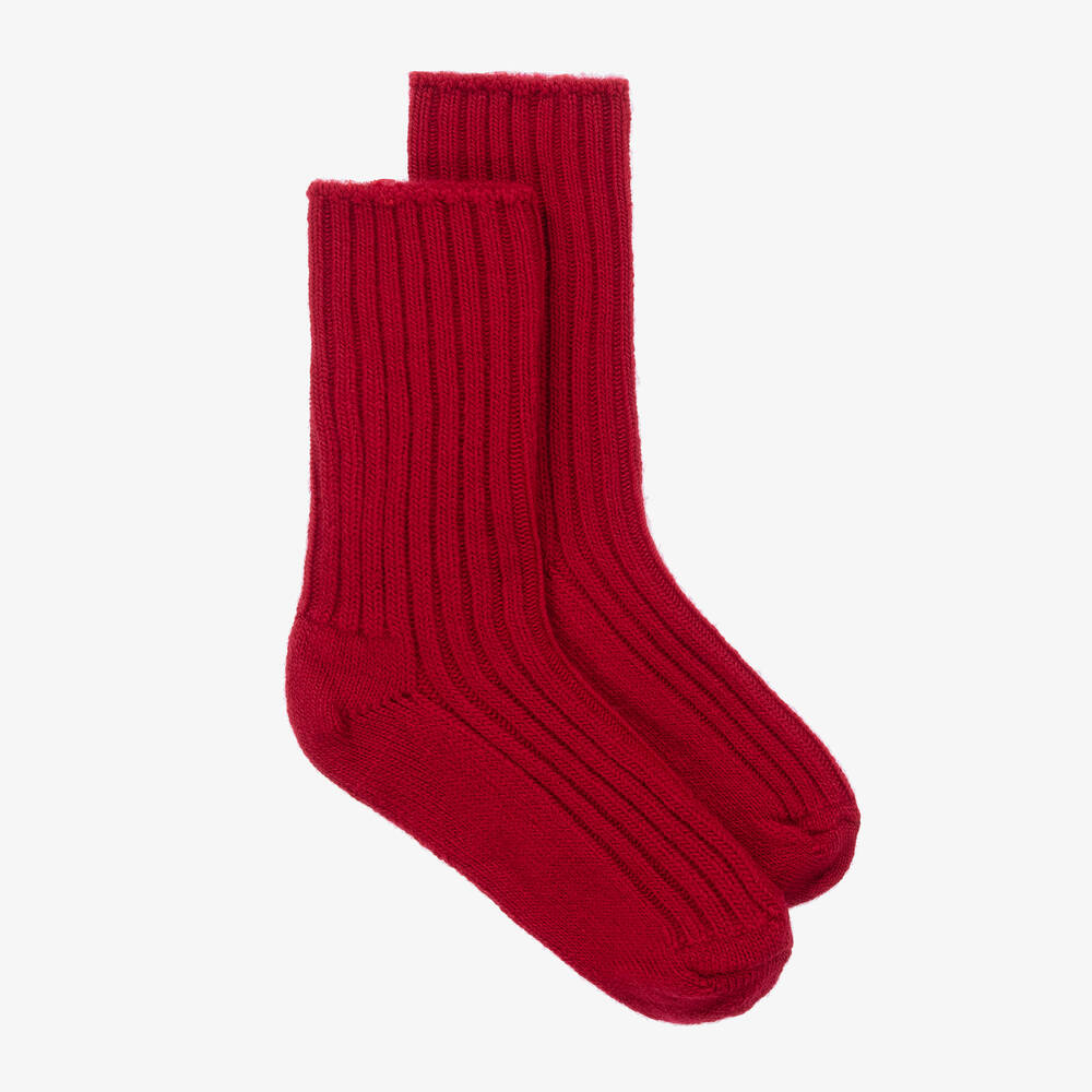 Joha - Red Thermal Wool Socks | Childrensalon