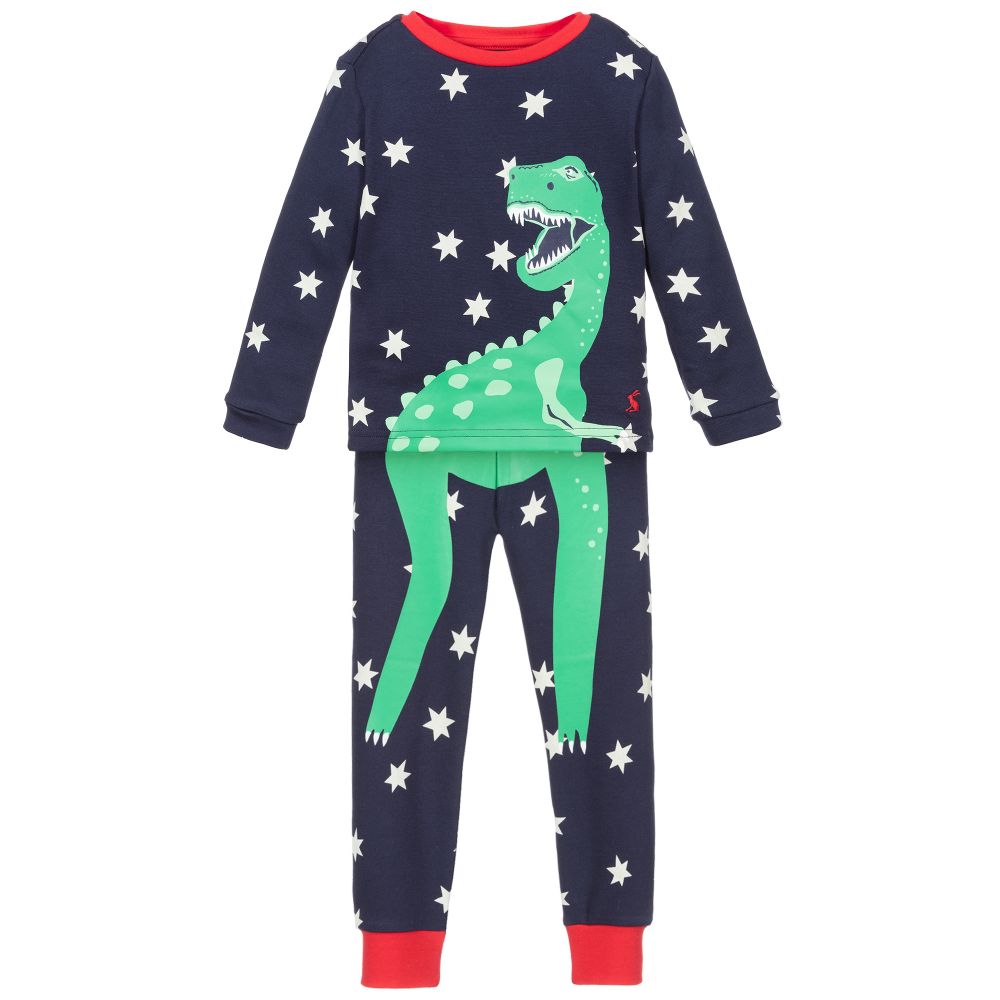 Joules Babies' Boys Blue Cotton Dinosaur Pyjamas