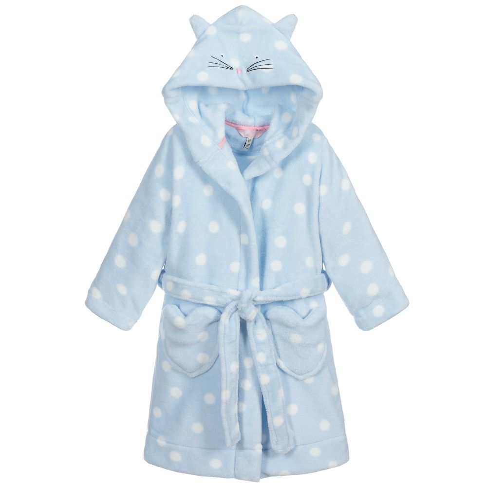 Joules Babies' Girls Blue Fleece Dressing Gown