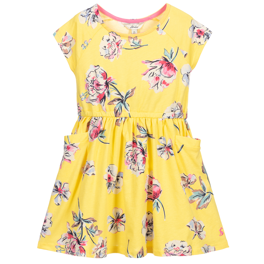 Joules - Girls Yellow Floral Dress | Childrensalon