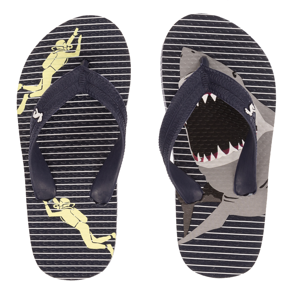 Joules - Navy Blue Shark Flip Flop | Childrensalon