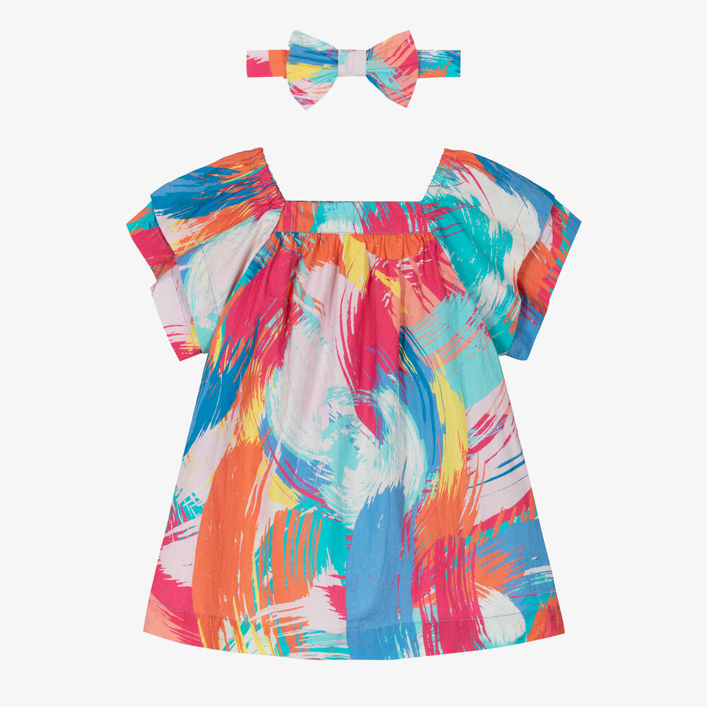 Joyday - طقم فستان أطفال بناتي قطن بوبلين لون زهري | Childrensalon
