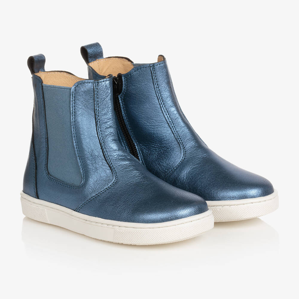 Joyday - Boots bleues en cuir fille | Childrensalon