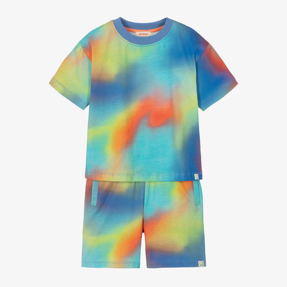 Joyday - Голубой хлопковый комплект с шортами  для мальчиков  | Childrensalon
