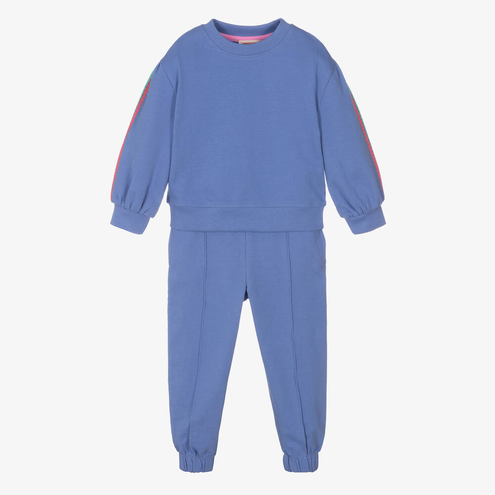 Joyday - بدلة رياضية قطن لون أزرق للبنات | Childrensalon
