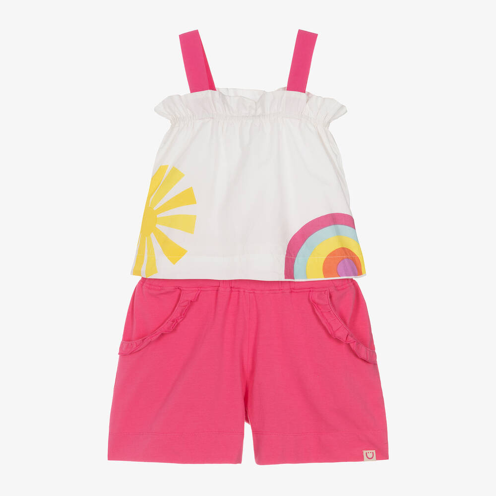 Joyday Kids' Girls Pink Cotton Sunshine Shorts Set