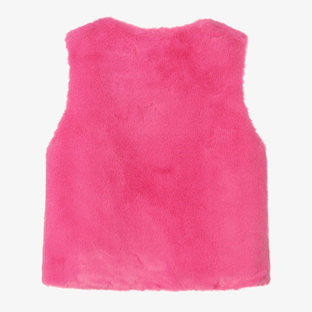 Joyday - Girls Pink Faux Fur Gilet | Childrensalon