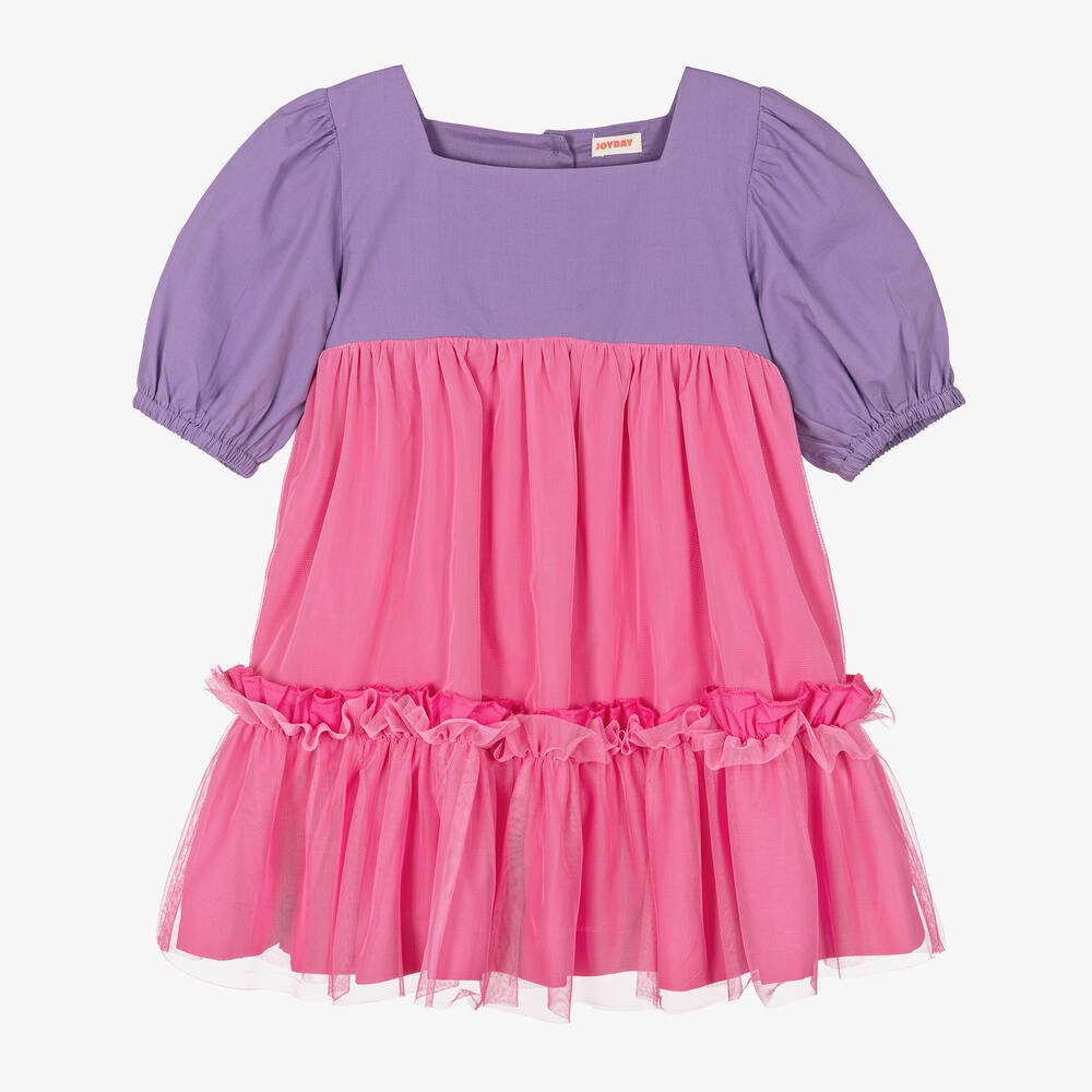 Joyday - Girls Purple & Pink Tulle Dress | Childrensalon