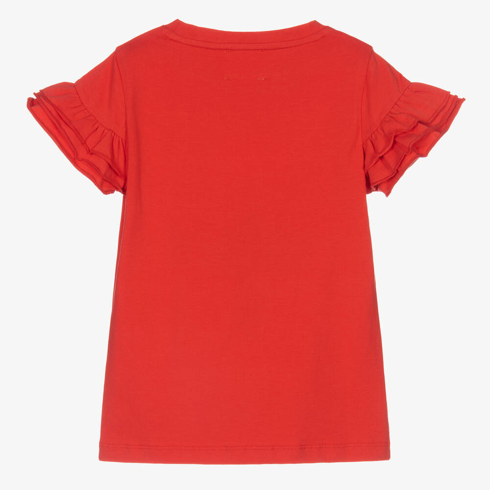 Joyday - Girls Red Cotton T-Shirt | Childrensalon