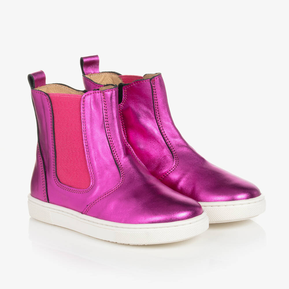 Joyday - Pink Leather Ankle Boots | Childrensalon
