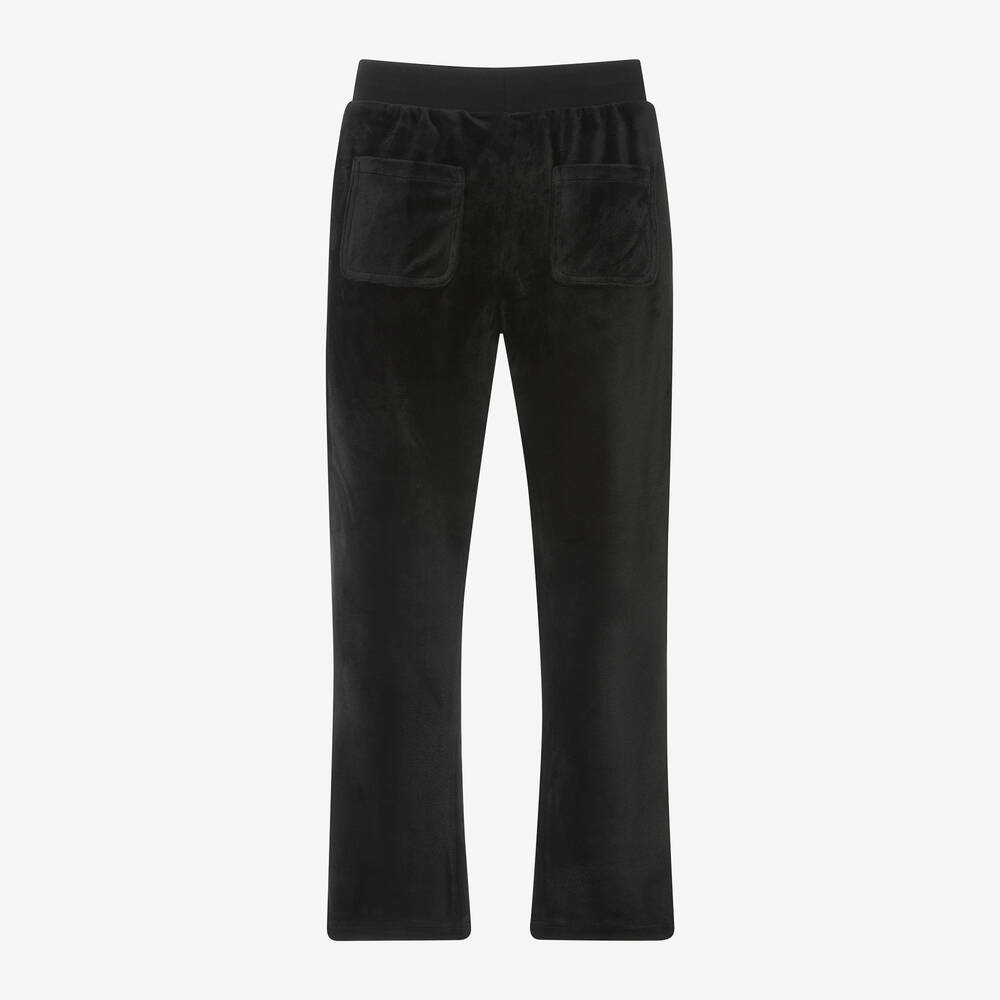 Juicy Couture Girls Black Flared Velour Joggers