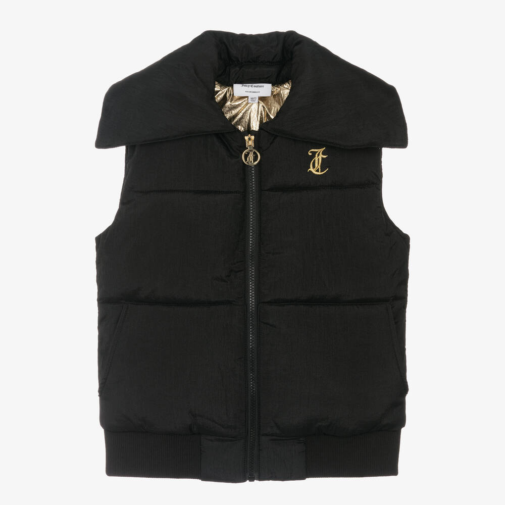 Juicy Couture - Girls Black Puffer Gilet | Childrensalon