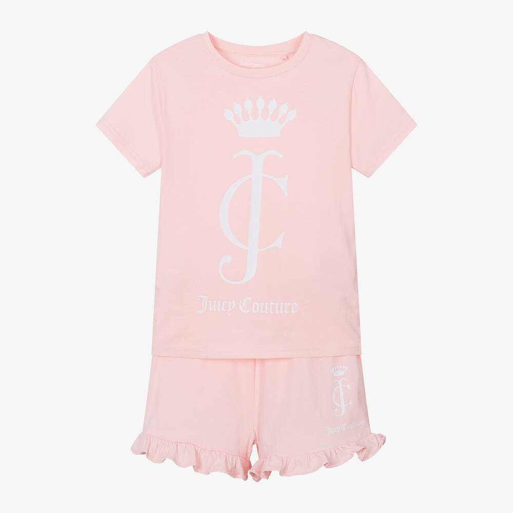 Juicy Couture - Girls Pale Pink Cotton Pyjamas | Childrensalon