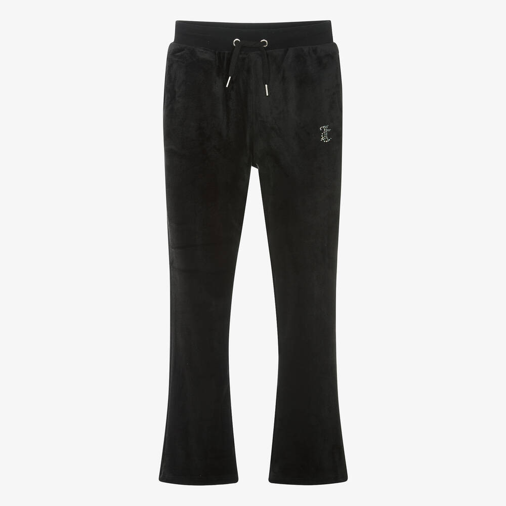 Juicy Couture - Teen Girls Black Flared Velour Joggers | Childrensalon