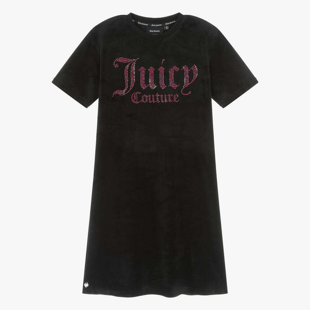 Juicy Couture - شورت قطيفة لون أسود للمراهقات | Childrensalon