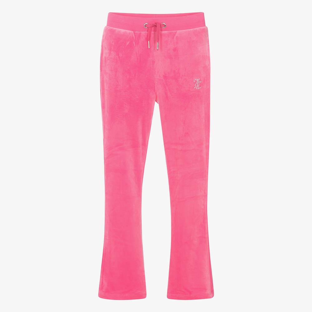 Juicy Couture - Teen Girls Bright Pink Flared Velour Joggers | Childrensalon