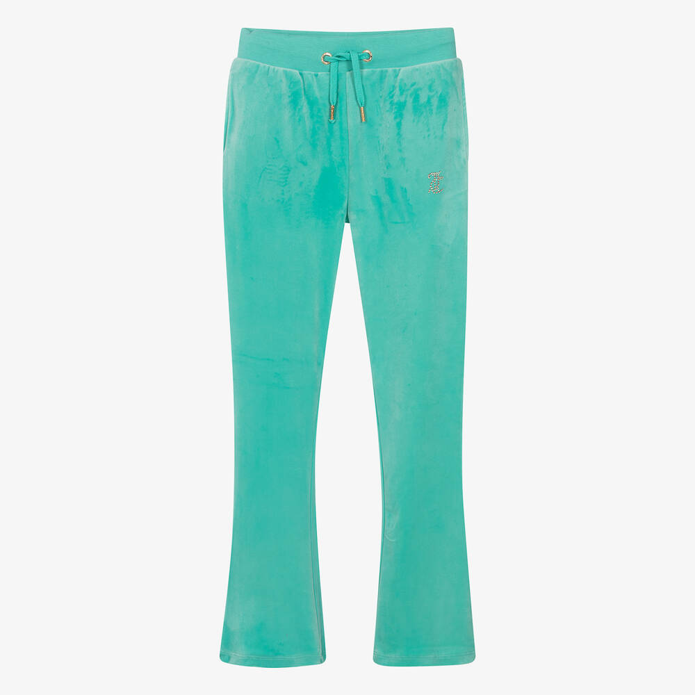 Juicy Couture - Teen Girls Green Flared Velour Joggers | Childrensalon