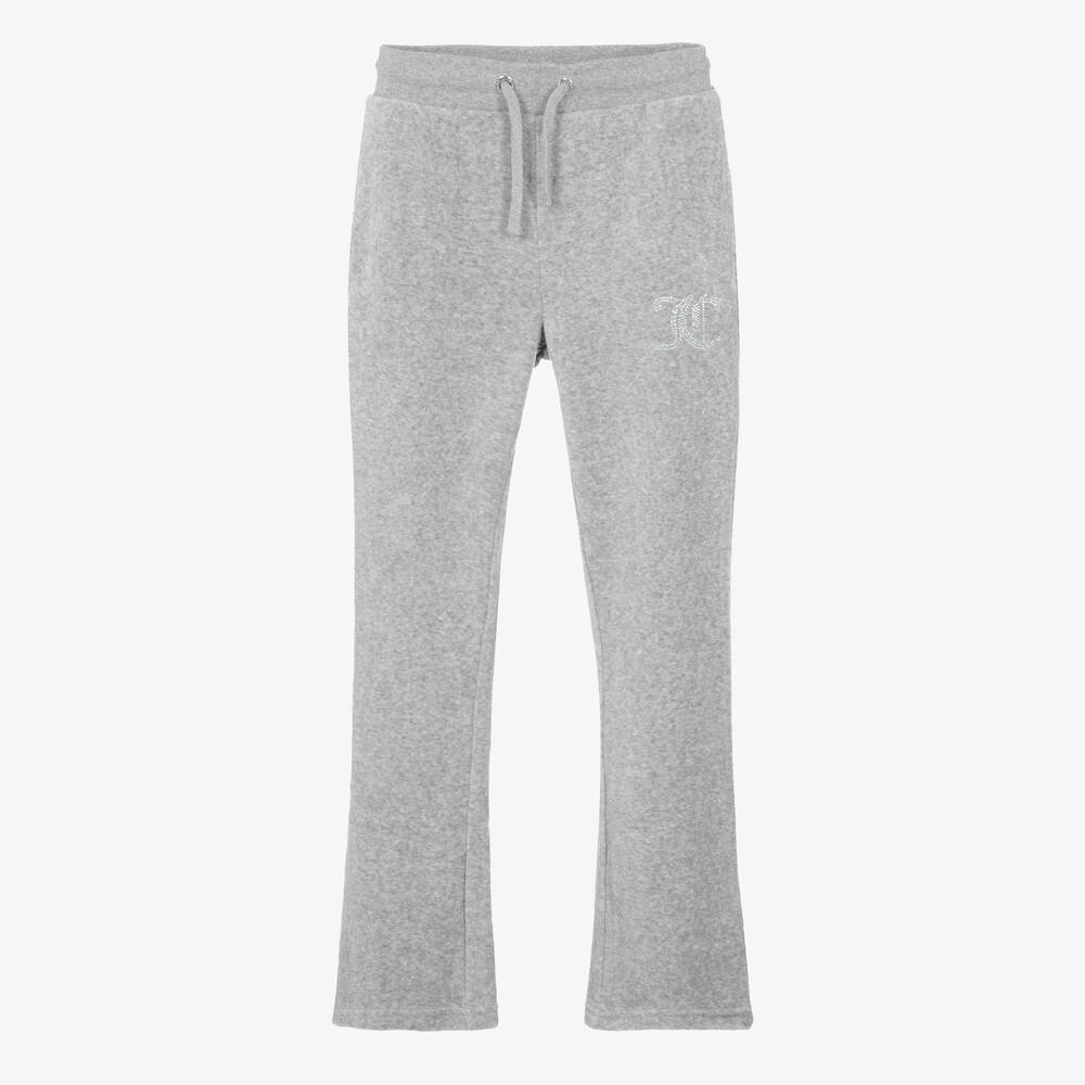 Juicy Couture Teen Girls Grey Flared Velour Joggers