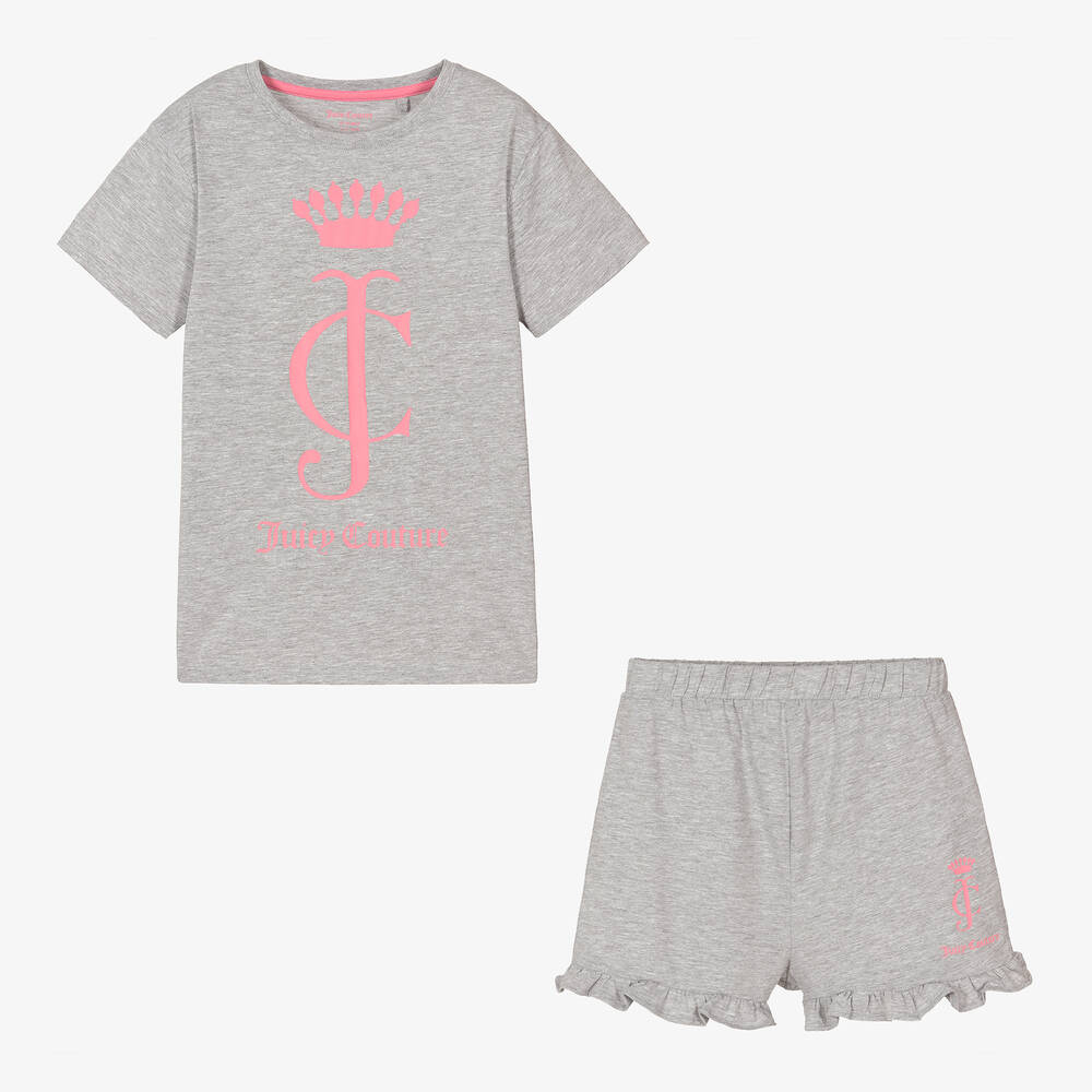 Juicy Couture - Teen Girls Grey Marl Cotton Pyjamas | Childrensalon