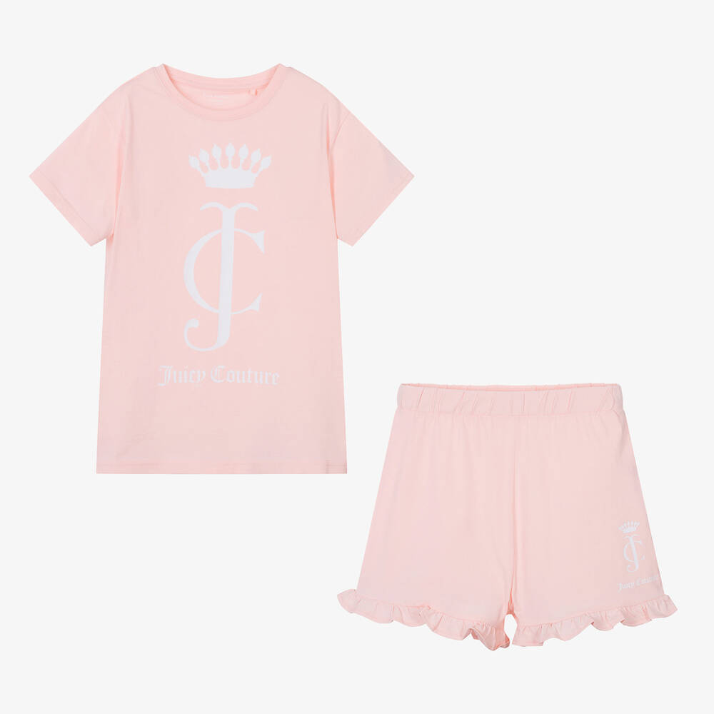 Juicy Couture - Teen Girls Pale Pink Cotton Pyjamas | Childrensalon