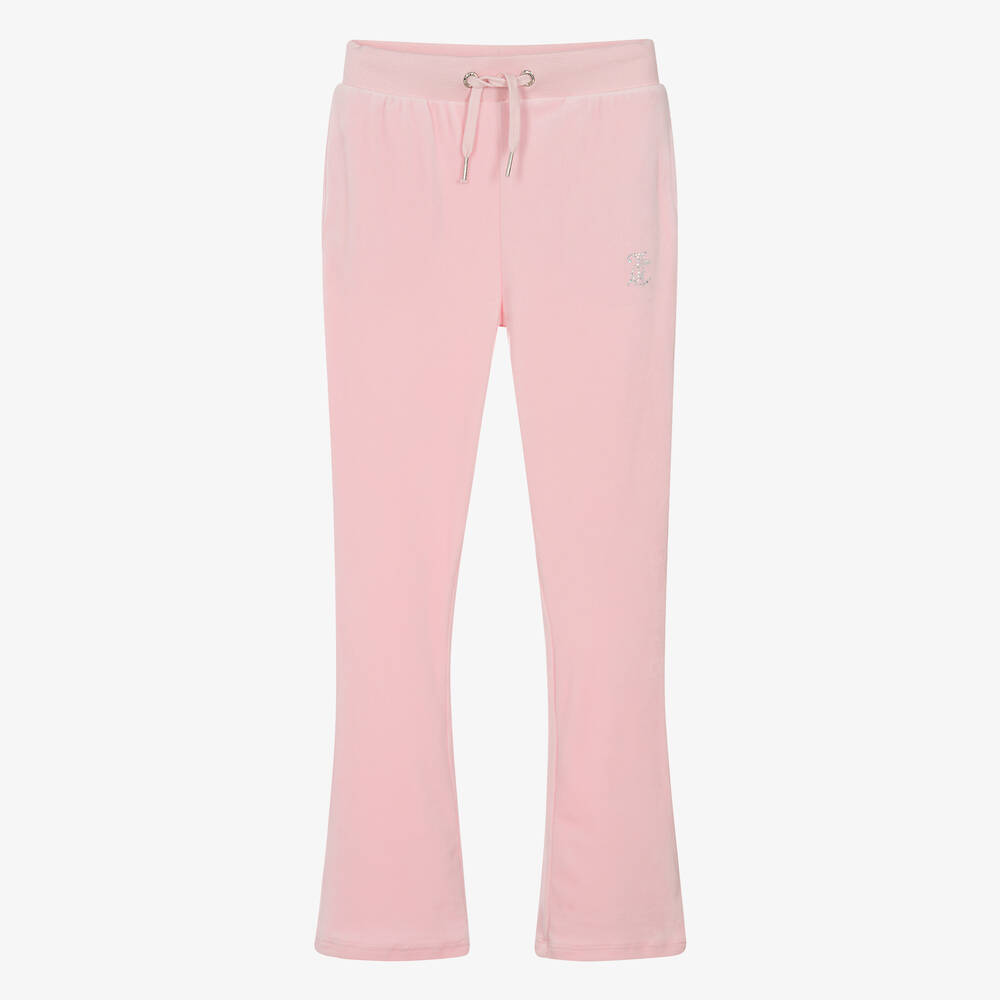 Juicy Couture - Teen Girls Pale Pink Flared Velour Joggers | Childrensalon