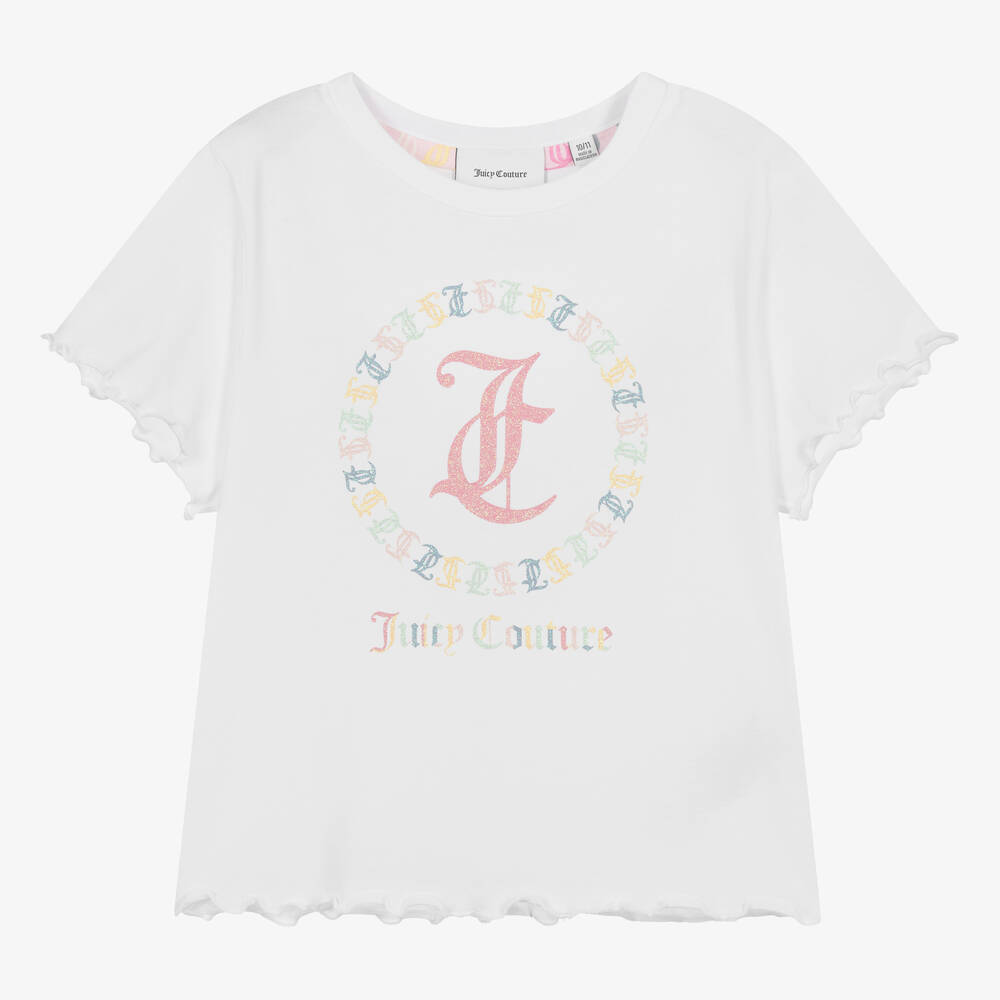 Shop Juicy Couture Teen Girls White Cotton T-shirt