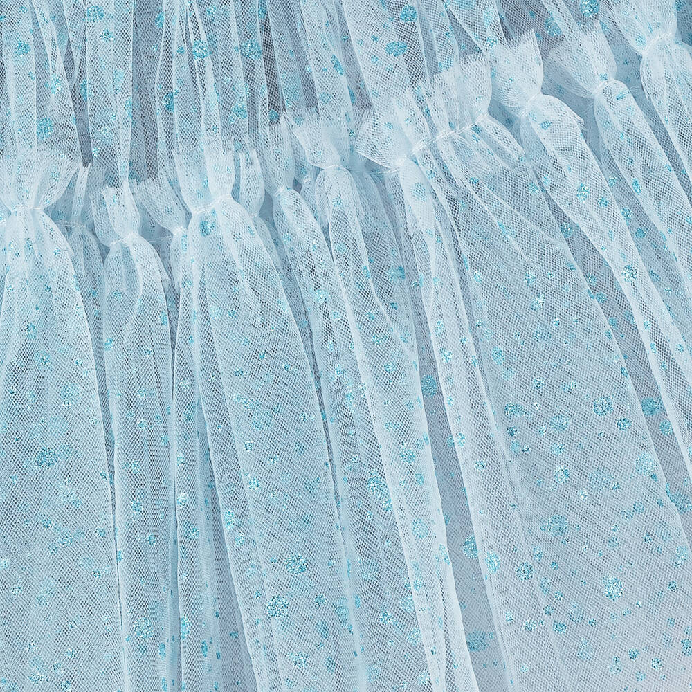 Junona - Girls Blue Glitter Tulle Dress | Childrensalon
