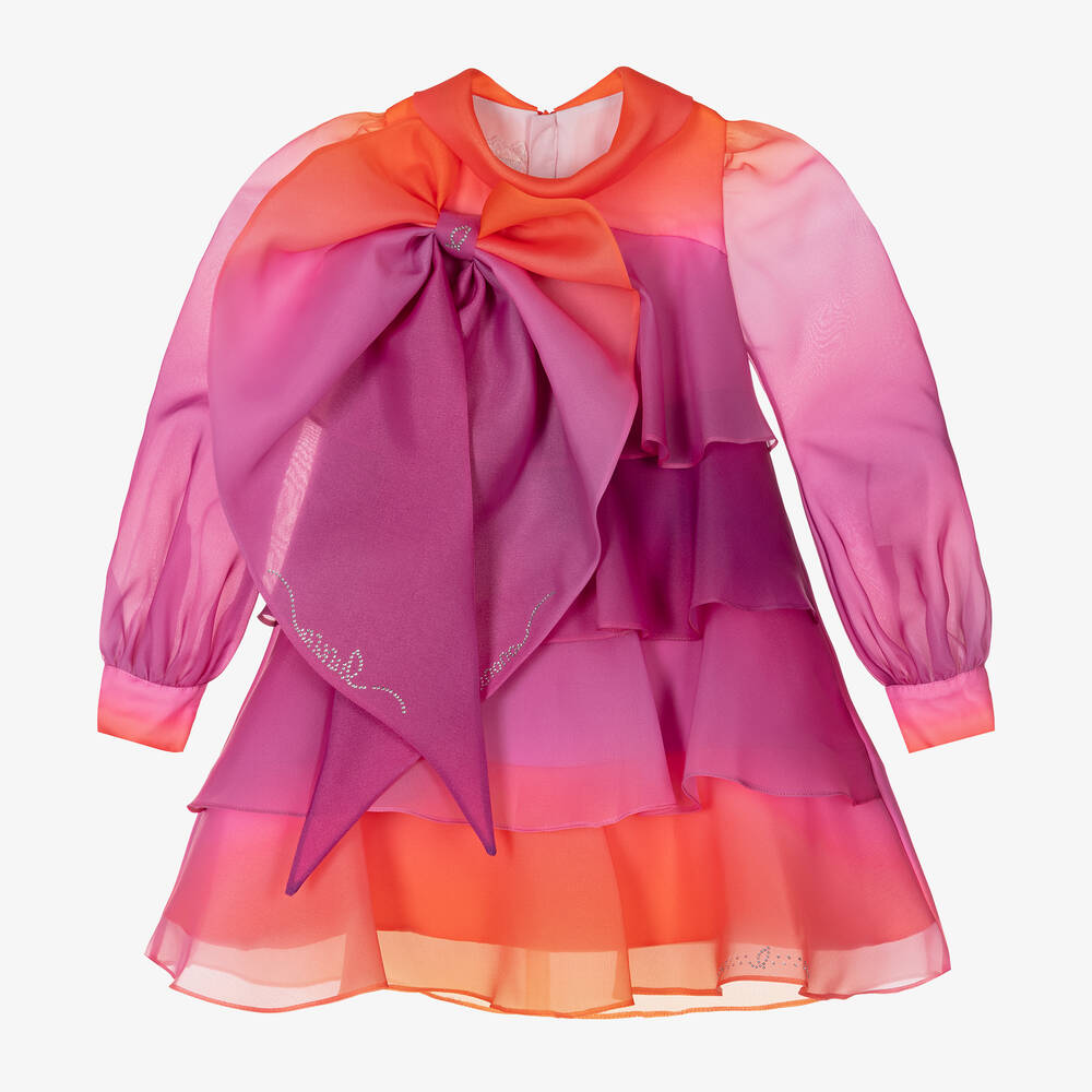 Junona - Розовое платье из органзы с эффектом омбре | Childrensalon