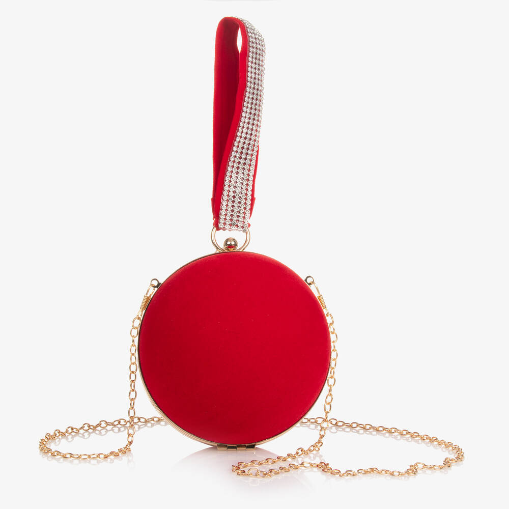 Junona - Pochette boule rouge en velours 14cm | Childrensalon