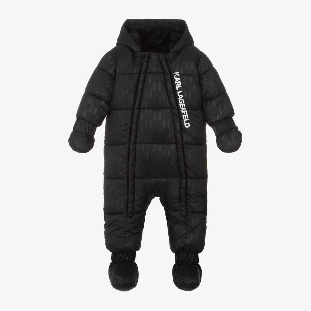 KARL LAGERFELD KIDS - Black Monogram Snowsuit | Childrensalon