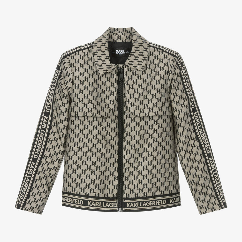 KARL LAGERFELD KIDS - Girls Beige KL Monogram Jacket | Childrensalon