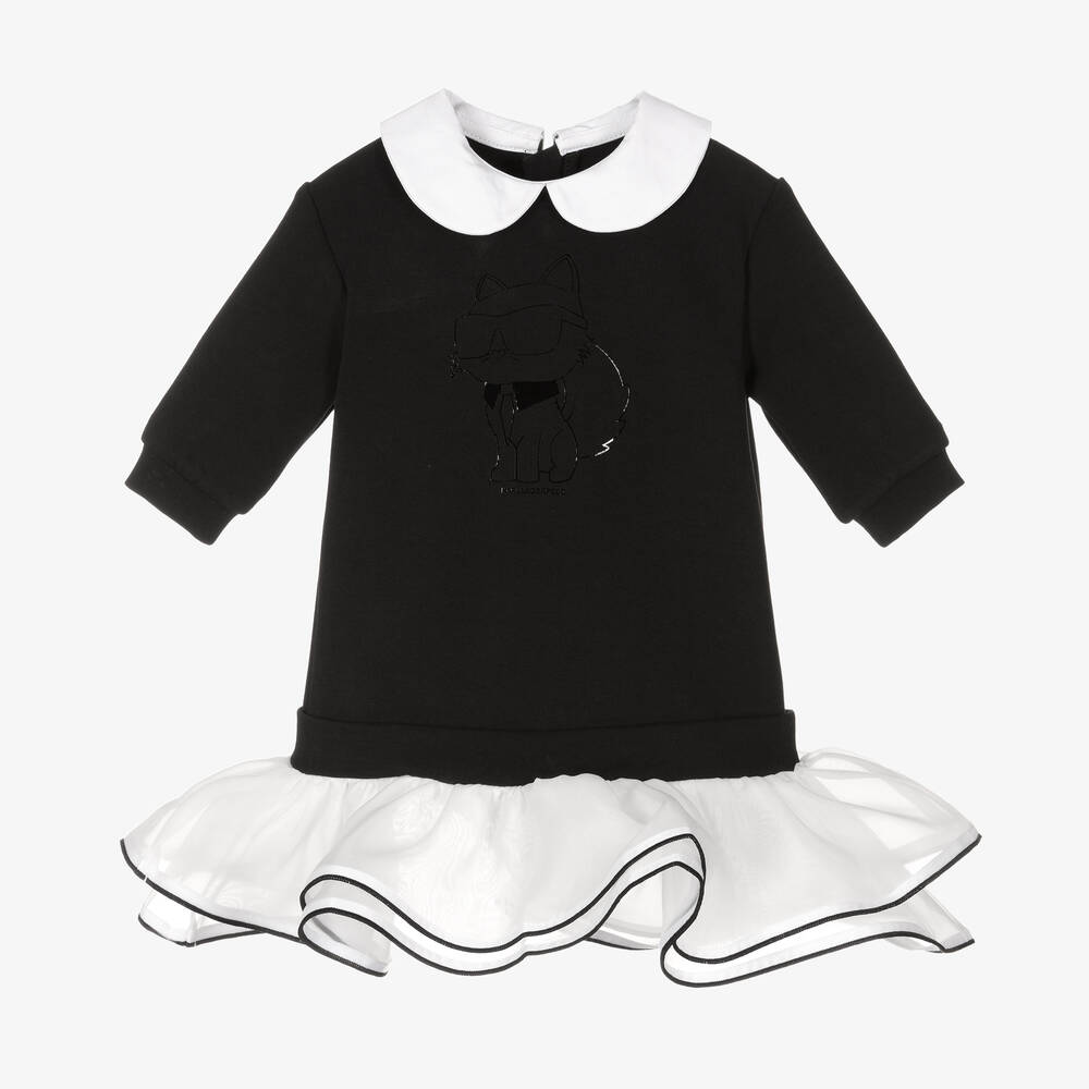 KARL LAGERFELD KIDS - Girls Black Organza Ruffle Dress | Childrensalon