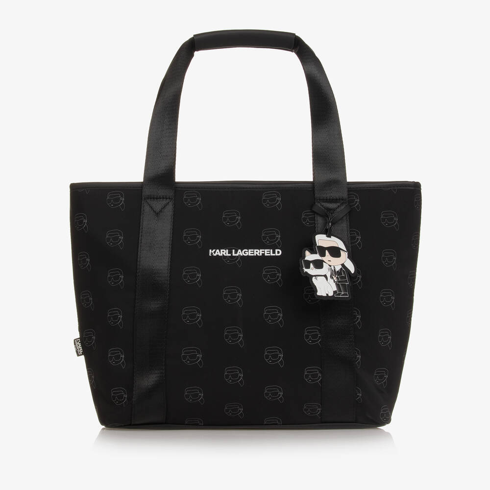 Shop Karl Lagerfeld Kids Girls Black Tote Bag (42cm)