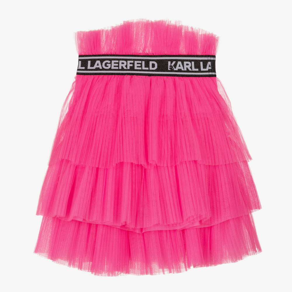 KARL LAGERFELD KIDS - Girls Pink Pleated Tutu Skirt | Childrensalon