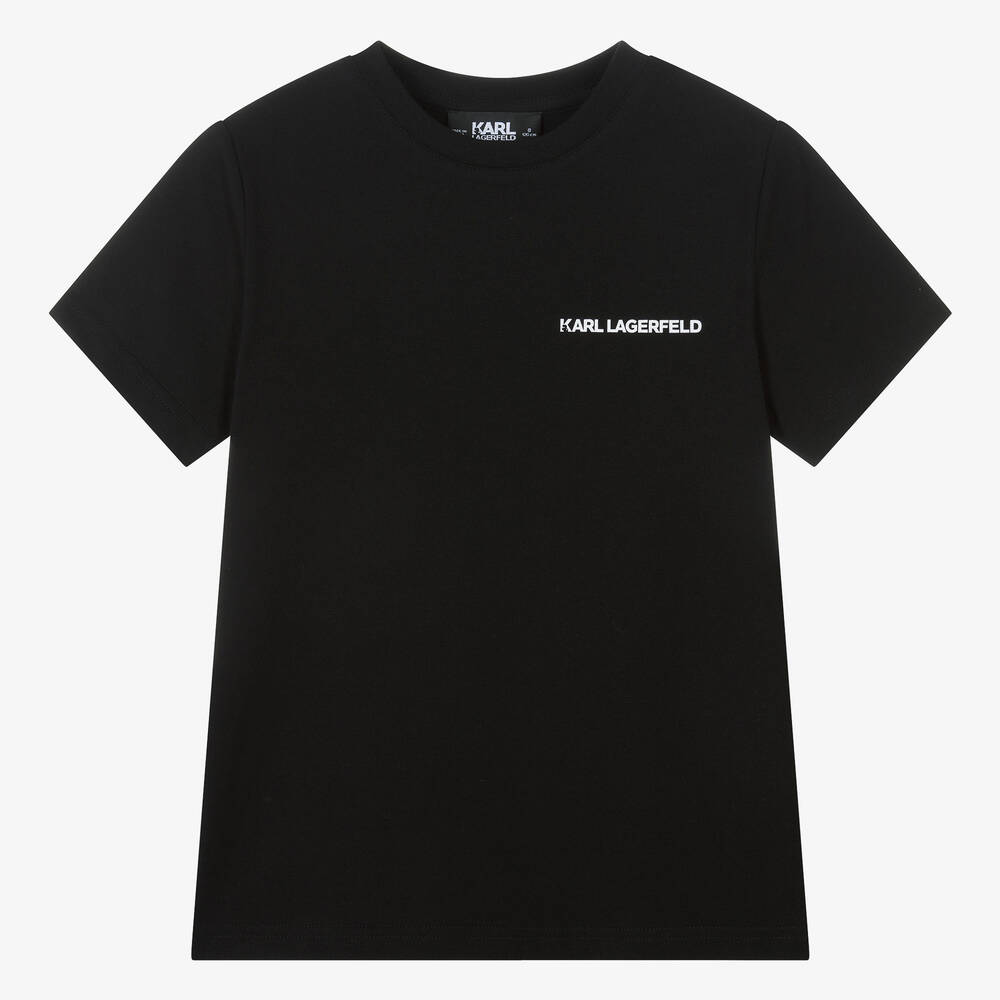Shop Karl Lagerfeld Kids Teen Boys Black Karl Ikonik T-shirt