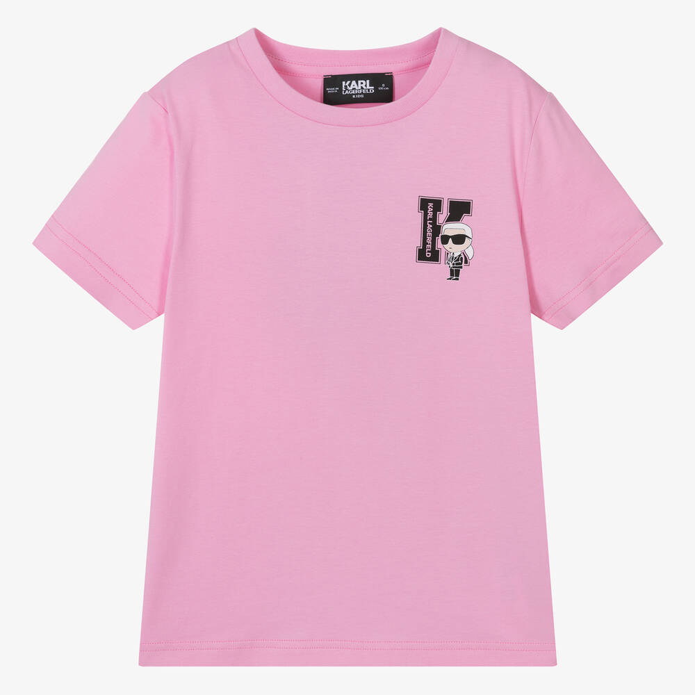 KARL LAGERFELD KIDS - Teen Boys Pink Karl Ikonik Cotton T-Shirt | Childrensalon