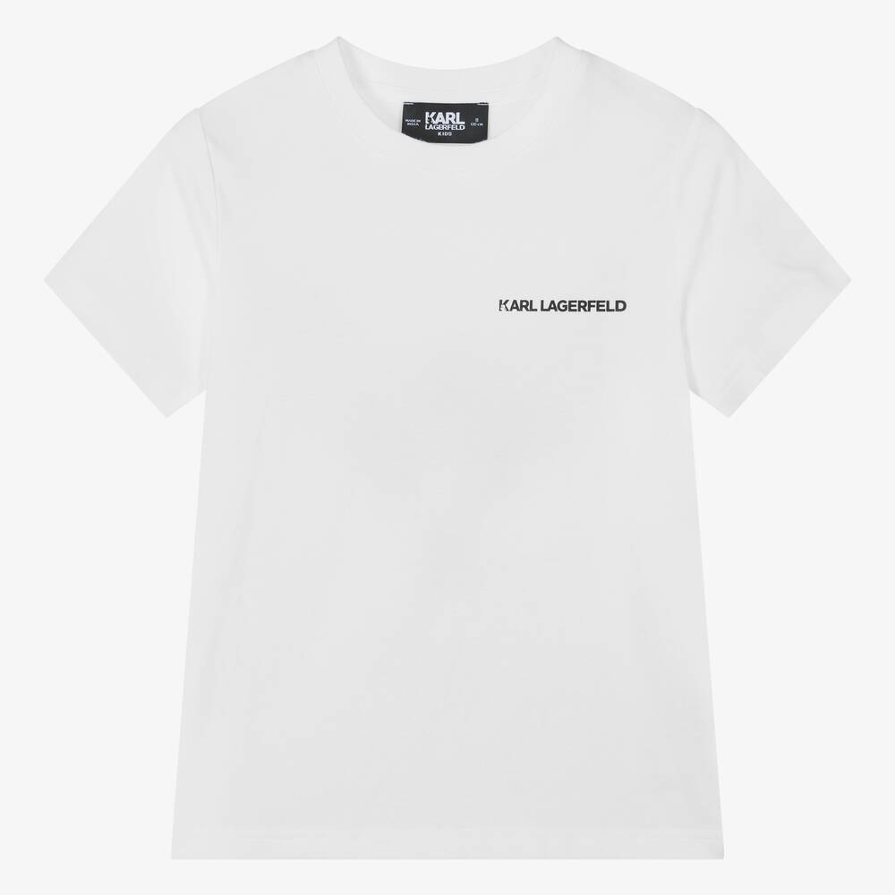 KARL LAGERFELD KIDS - Teen Boys White Karl Ikonik T-Shirt | Childrensalon