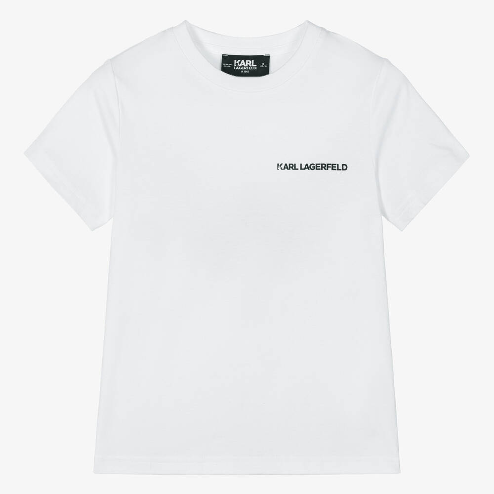 KARL LAGERFELD KIDS - Teen Boys White Karl Ikonik T-Shirt | Childrensalon