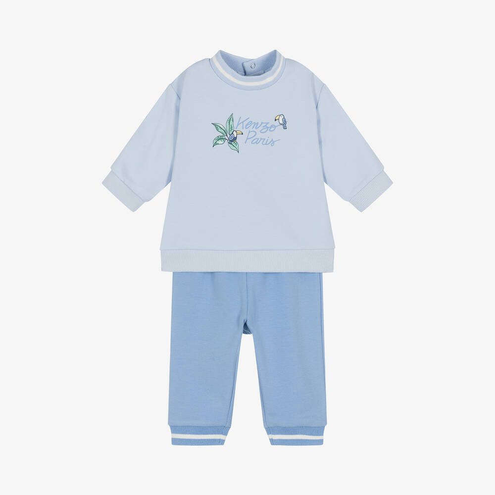 KENZO KIDS - بدلة رياضية أطفال ولادي قطن لون ازرق | Childrensalon