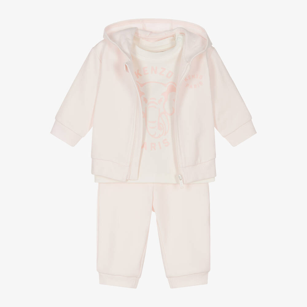 KENZO KIDS - Baby Girls Pink Elephant Tracksuit Set | Childrensalon