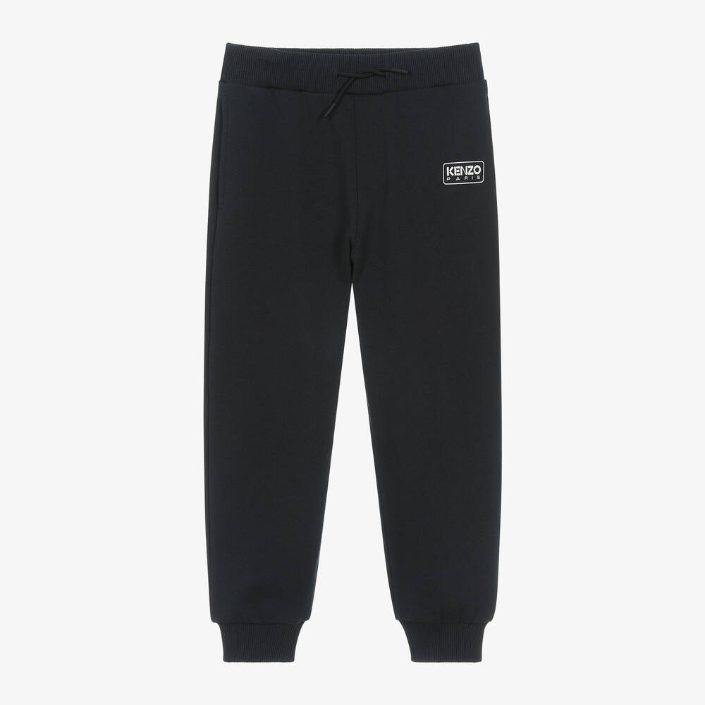 KENZO KIDS - Black Organic Cotton Joggers | Childrensalon