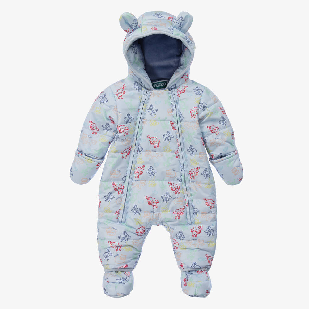 KENZO KIDS - Blue Animal Print Snowsuit | Childrensalon